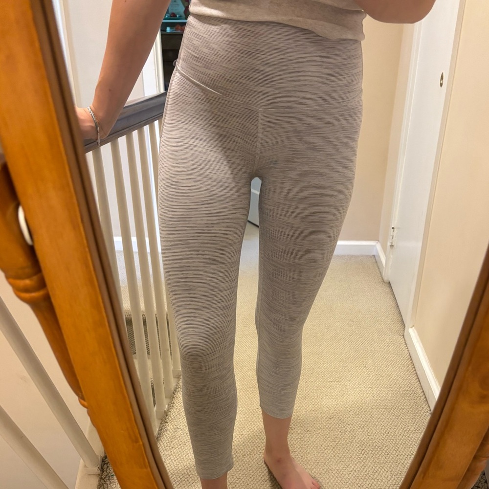 Gray/White Lululemon Leggings
